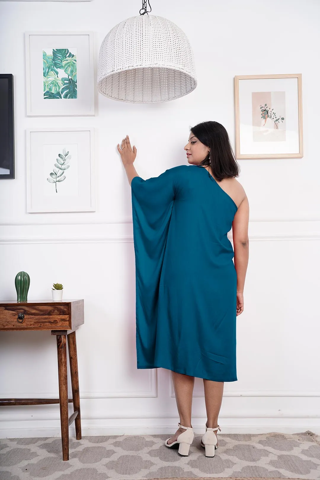 Teal Rayon OneShoulder Dress - Tealicious