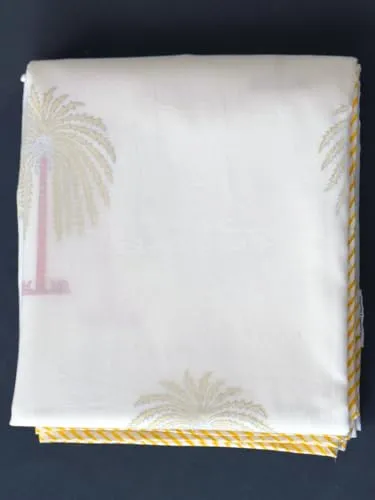 The Jaipur Wala Premium Hand Block Muslin Dohar, 3 Layers, Striped Edges (Double)