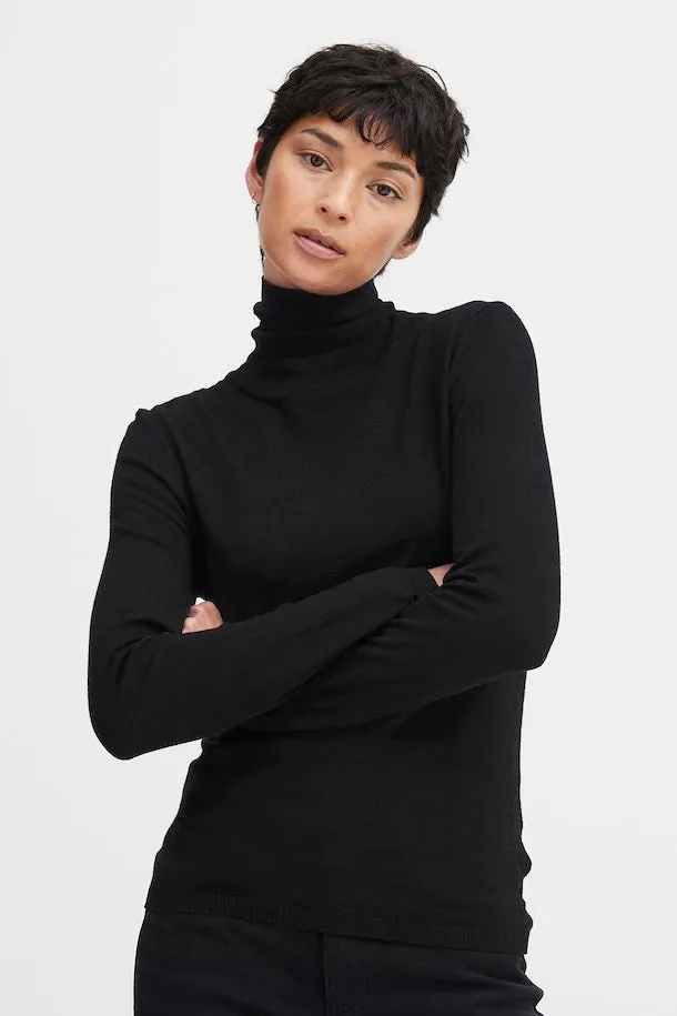 The Mafa Roll Neck Pullover - Black