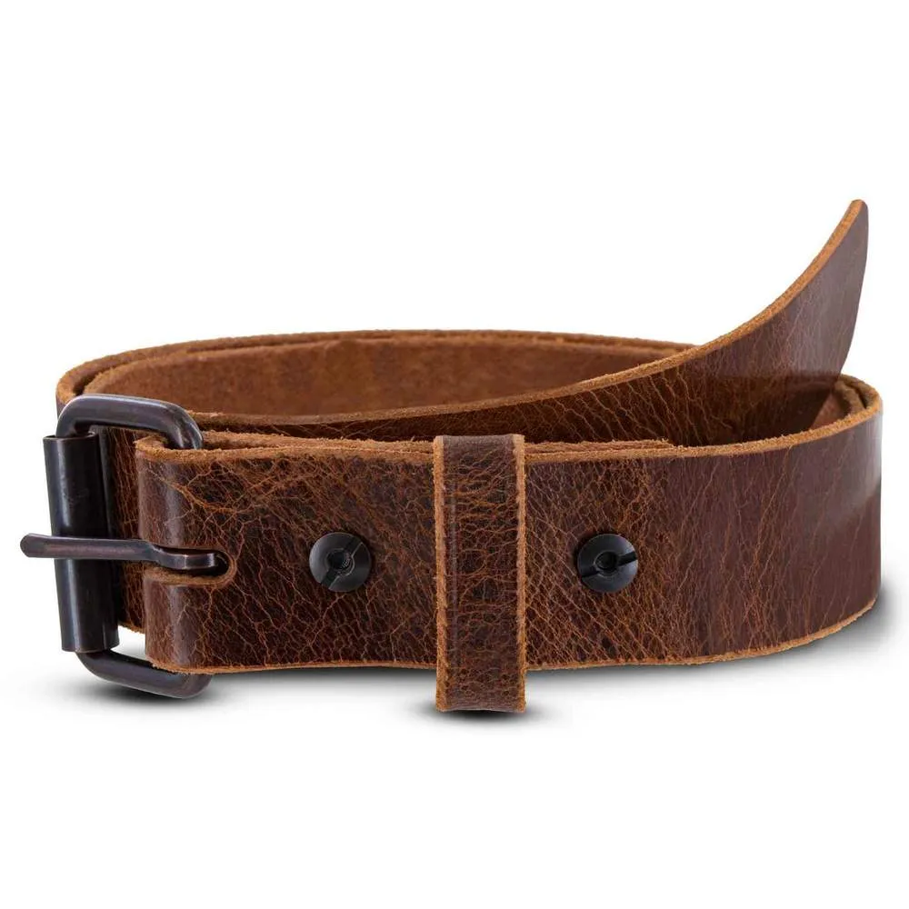 The Rustic Glazed Leather Jean Belt - 1.5"