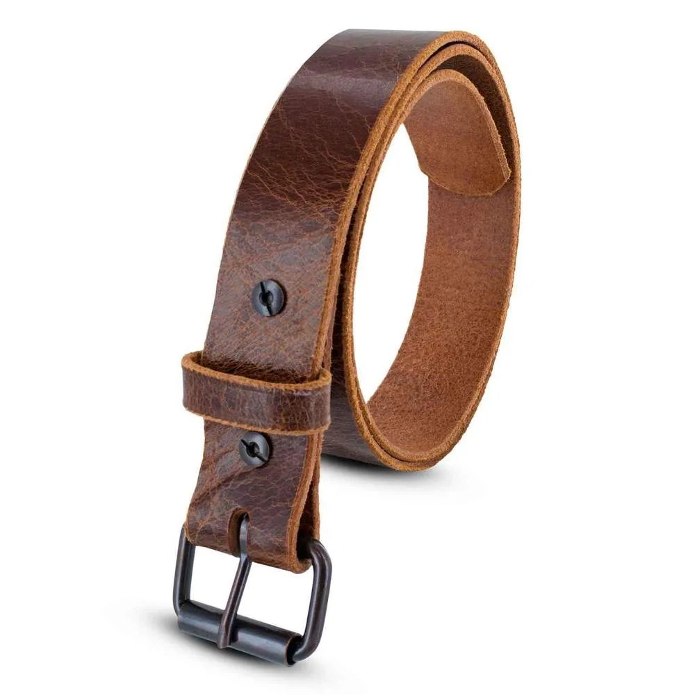 The Rustic Glazed Leather Jean Belt - 1.5"