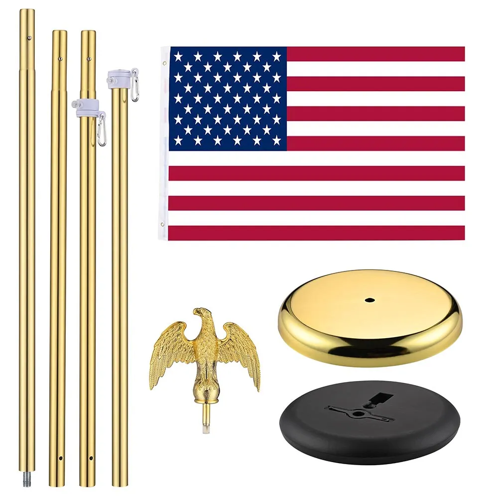 TheLAShop 8 ft Indoor Flag Poles with Stand(Ball Eagle Options)