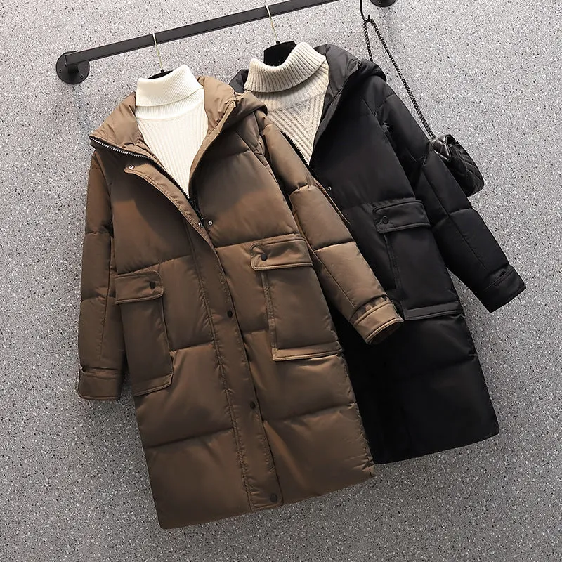 Thick Hooded Loose Pocket Padded Jacket