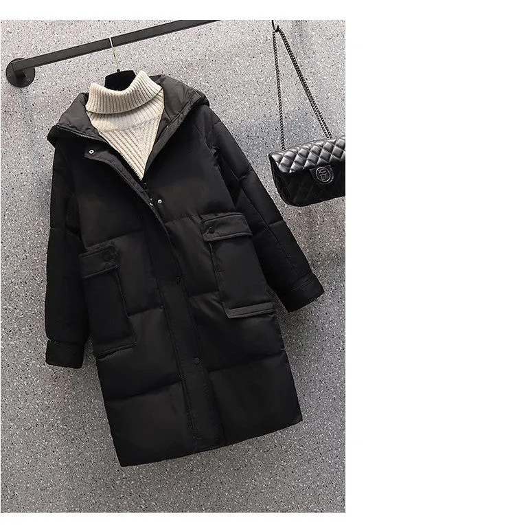 Thick Hooded Loose Pocket Padded Jacket