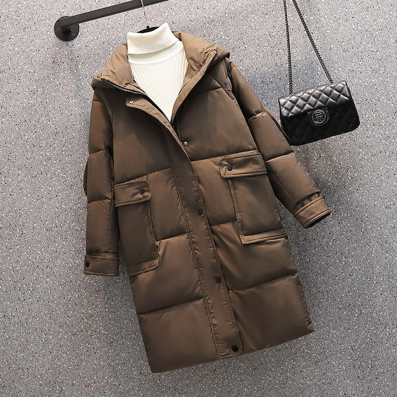 Thick Hooded Loose Pocket Padded Jacket