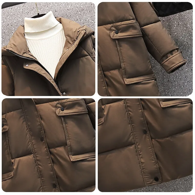 Thick Hooded Loose Pocket Padded Jacket