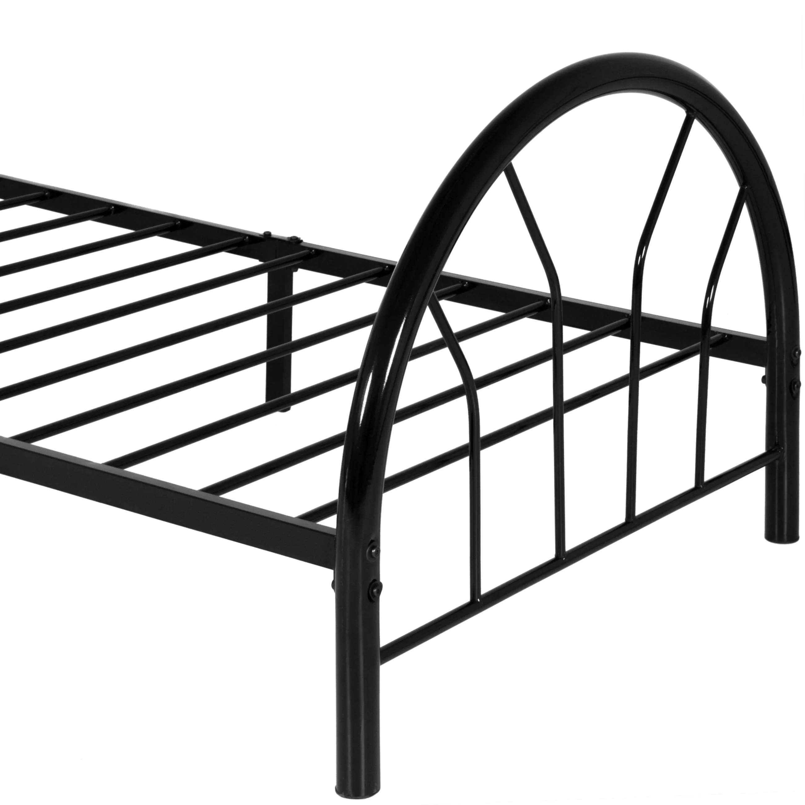 Twin Metal Bed Frame w/ Headboard, Footboard - Black