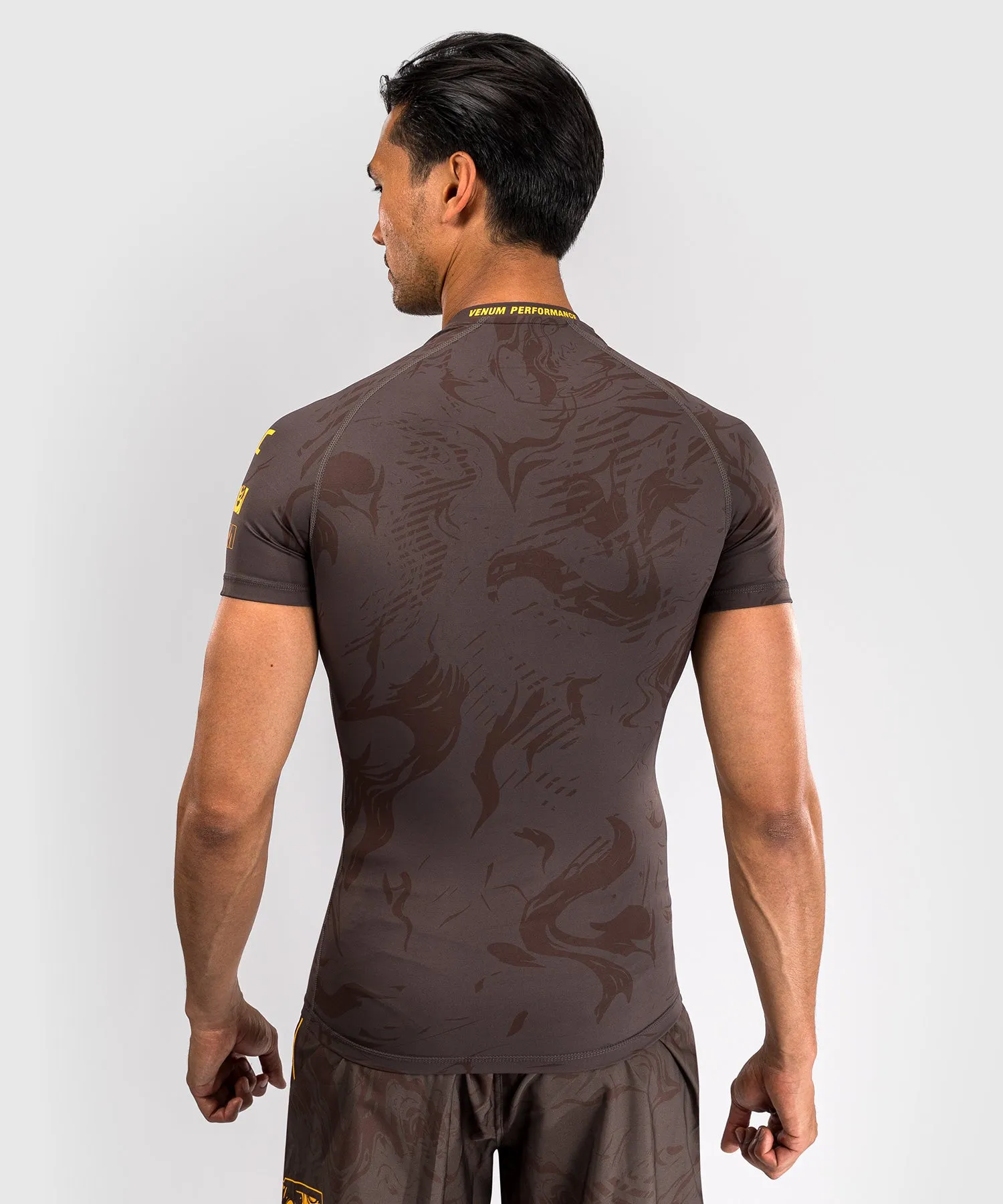 UFC Fusion by Venum Fight Week Men’s Performance Short Sleeve Rashguard - Earthen Brown