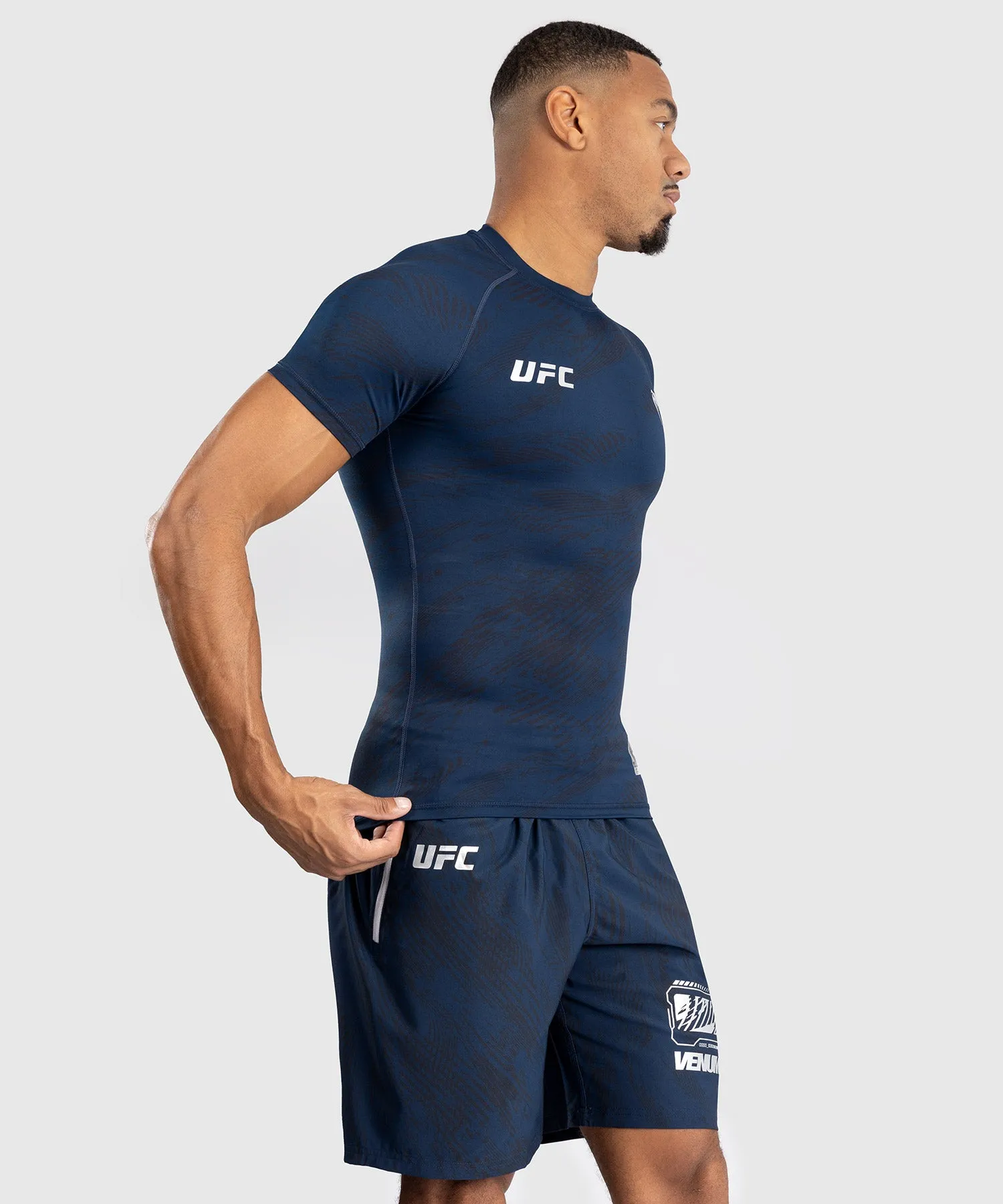 UFC Fusion by Venum Fight Week Men’s Performance Short Sleeve Rashguard - Oceanic Blue