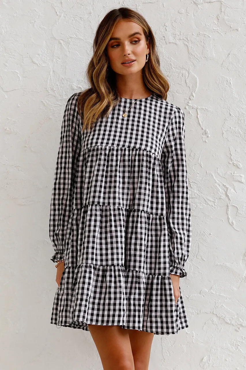 Urika Cotton Blend Plaid Babydoll Dress - FINAL SALE