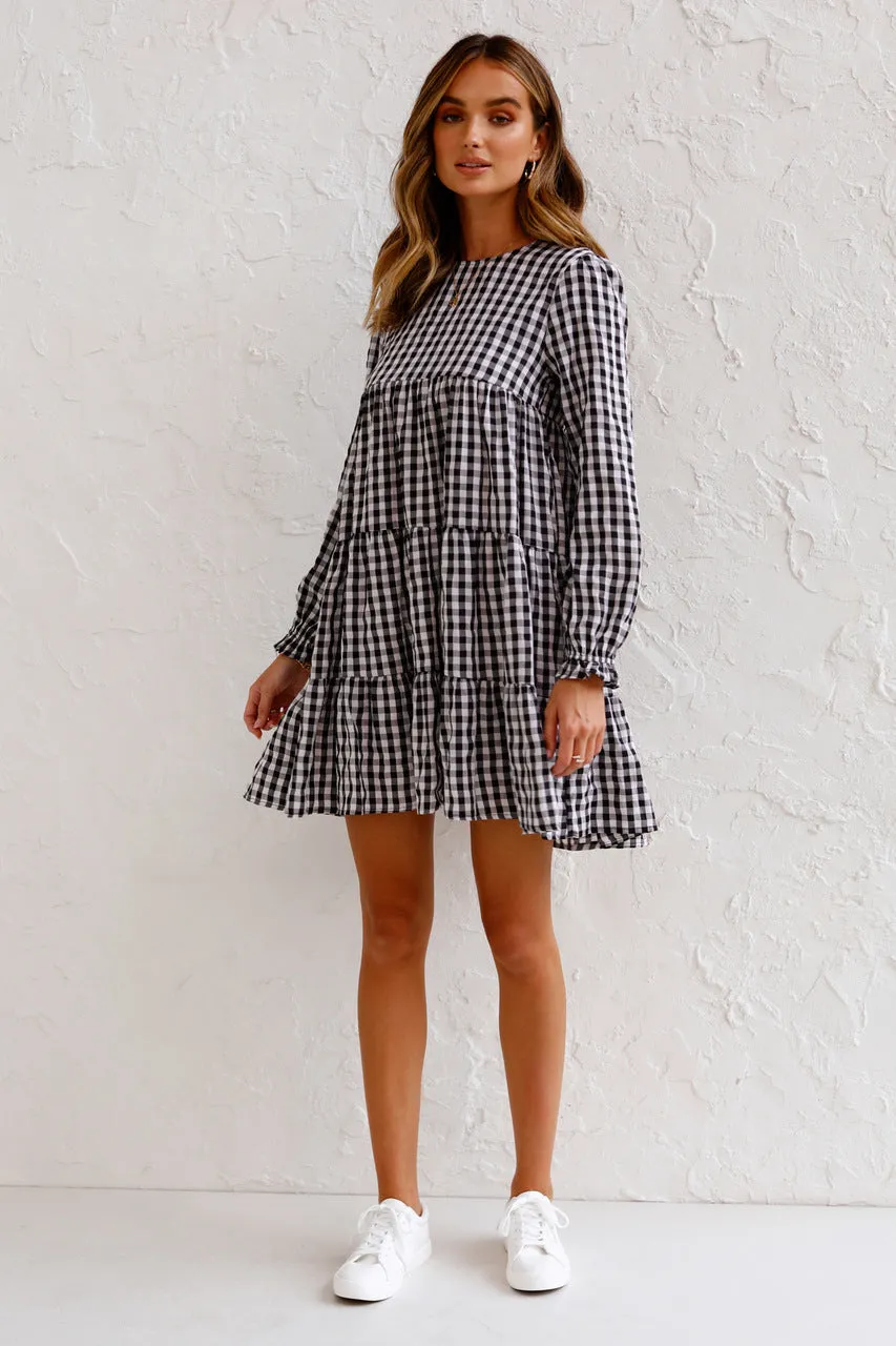 Urika Cotton Blend Plaid Babydoll Dress - FINAL SALE