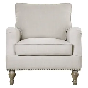 Uttermost Armstead Antique White Armchair