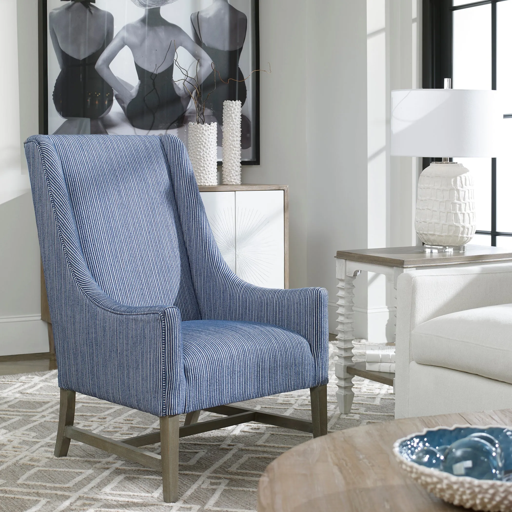 Uttermost Galiot Wingback Accent Chair