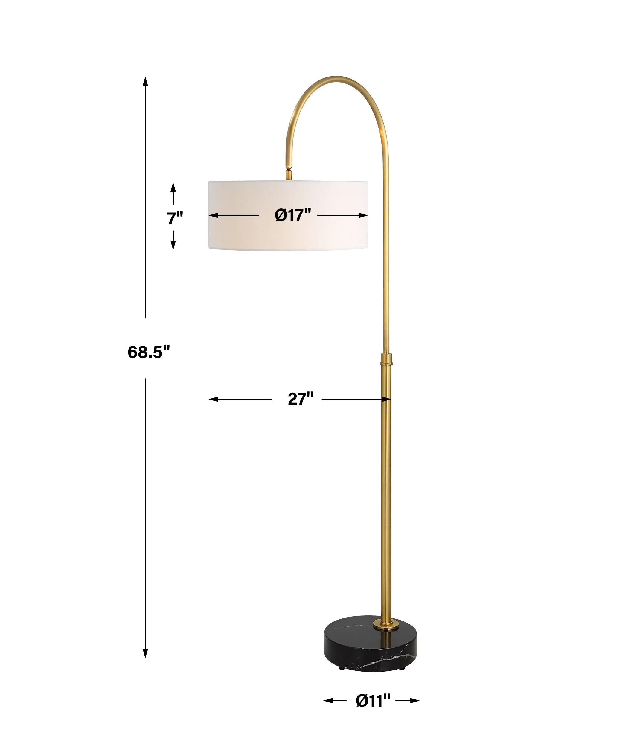 Uttermost Huxford Brass Arch Floor Lamp