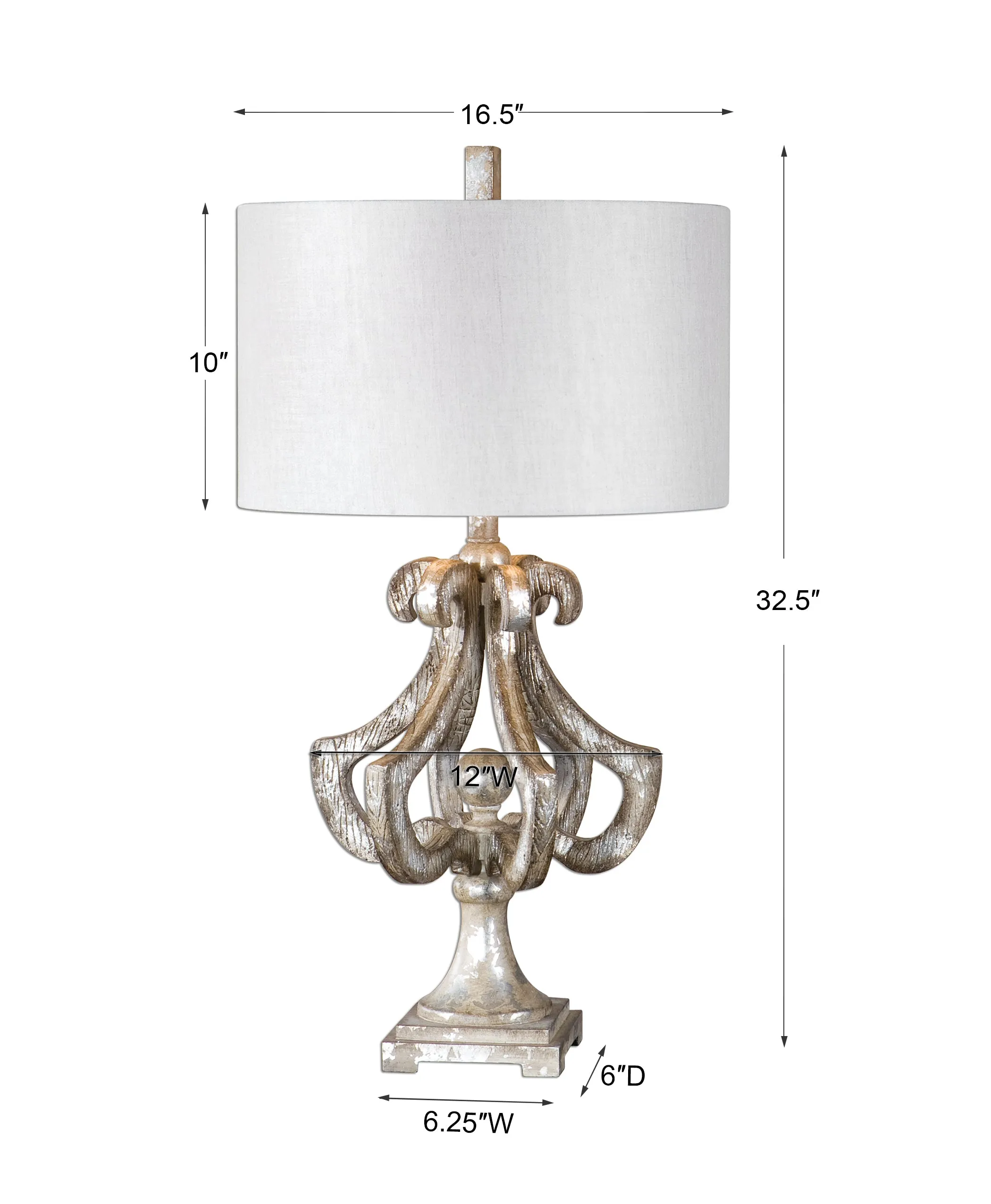 Uttermost Vinadio Distressed Silver Table Lamp