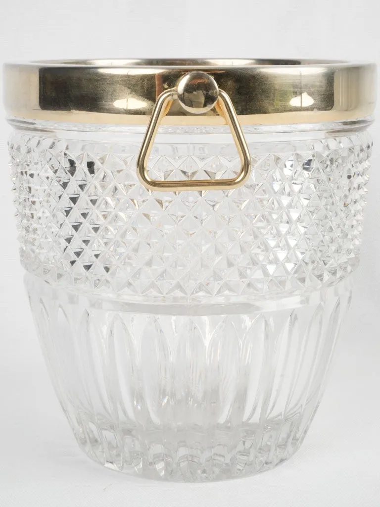 Vintage French Ice Bucket - Crystal 8¼"