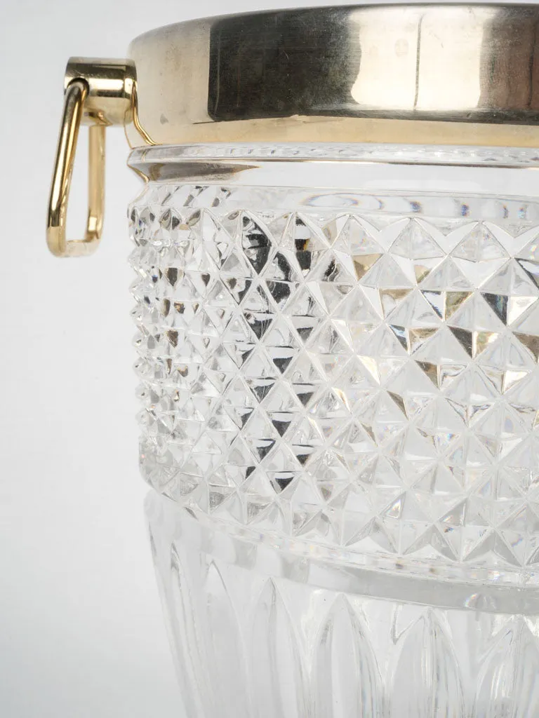 Vintage French Ice Bucket - Crystal 8¼"