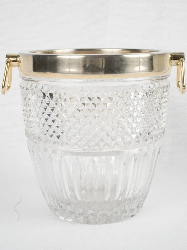 Vintage French Ice Bucket - Crystal 8¼"