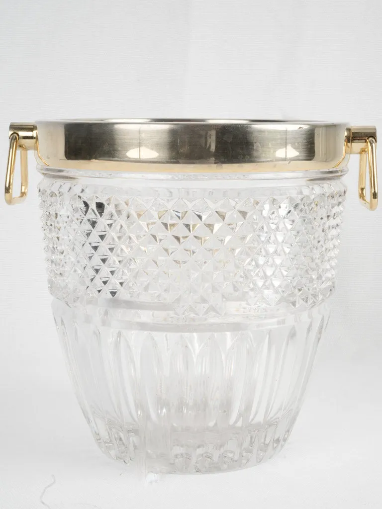 Vintage French Ice Bucket - Crystal 8¼"