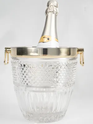 Vintage French Ice Bucket - Crystal 8¼"