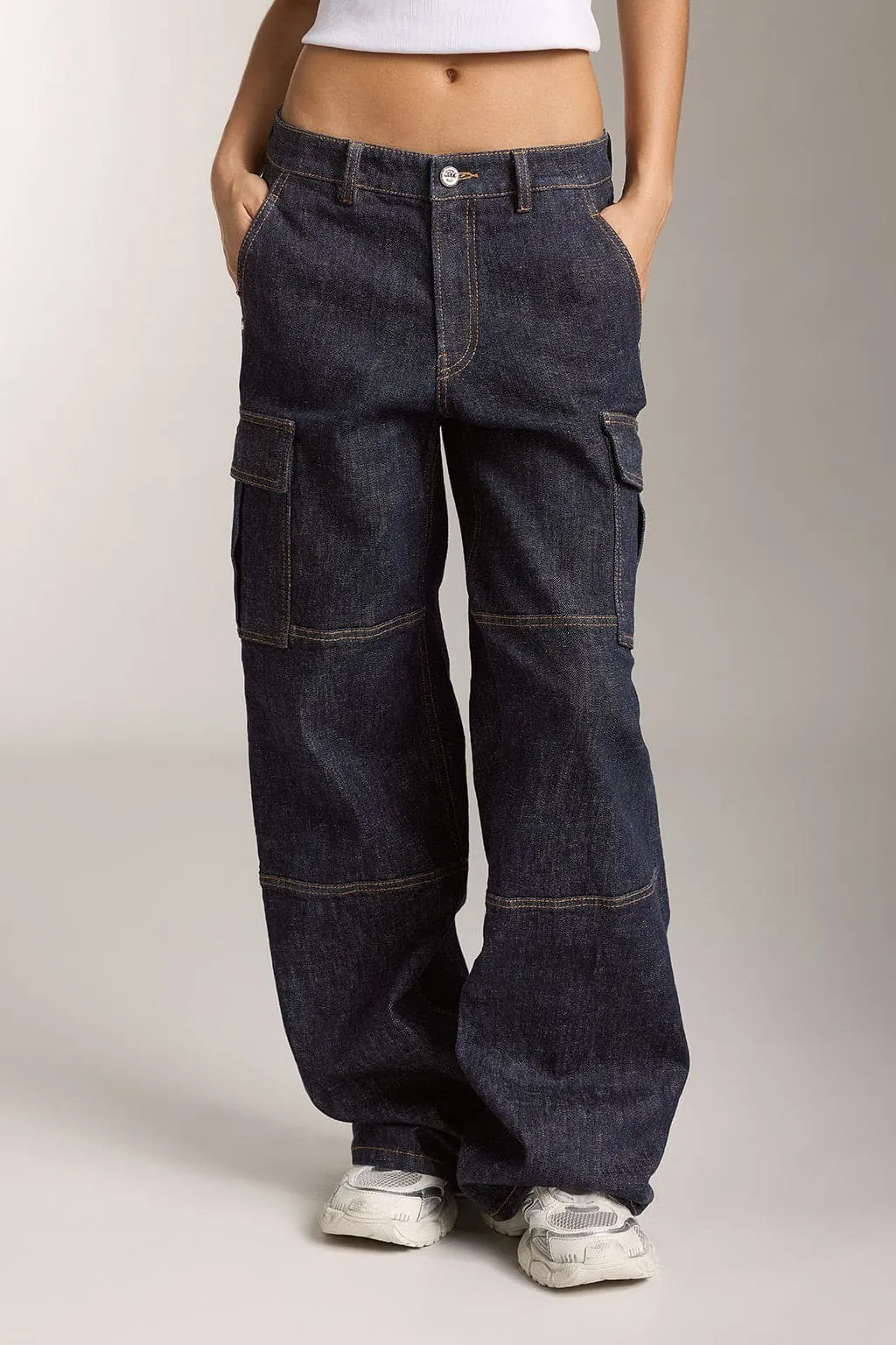 Vintage Low Rise Cargo Style Jeans