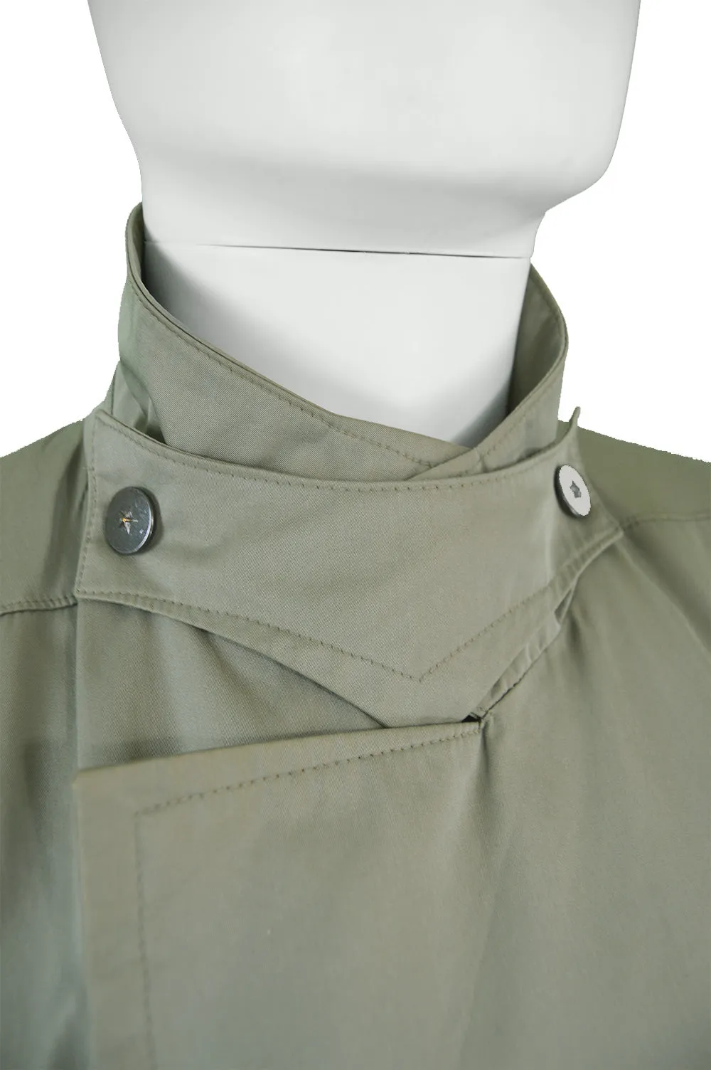 Vintage Men's Green Khaki Trenchcoat, 1980s