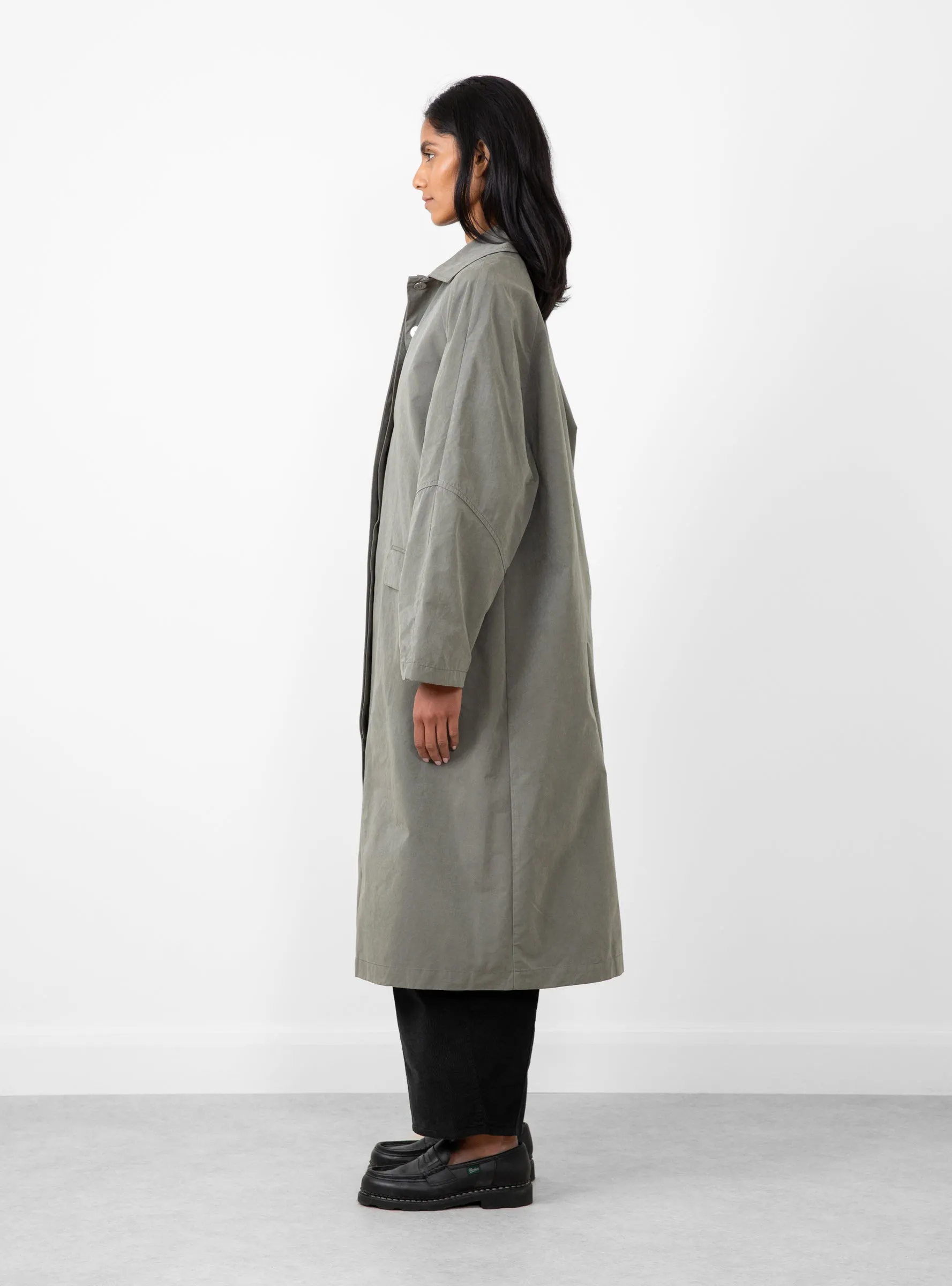 Wax Cotton Trench Taupe Grey