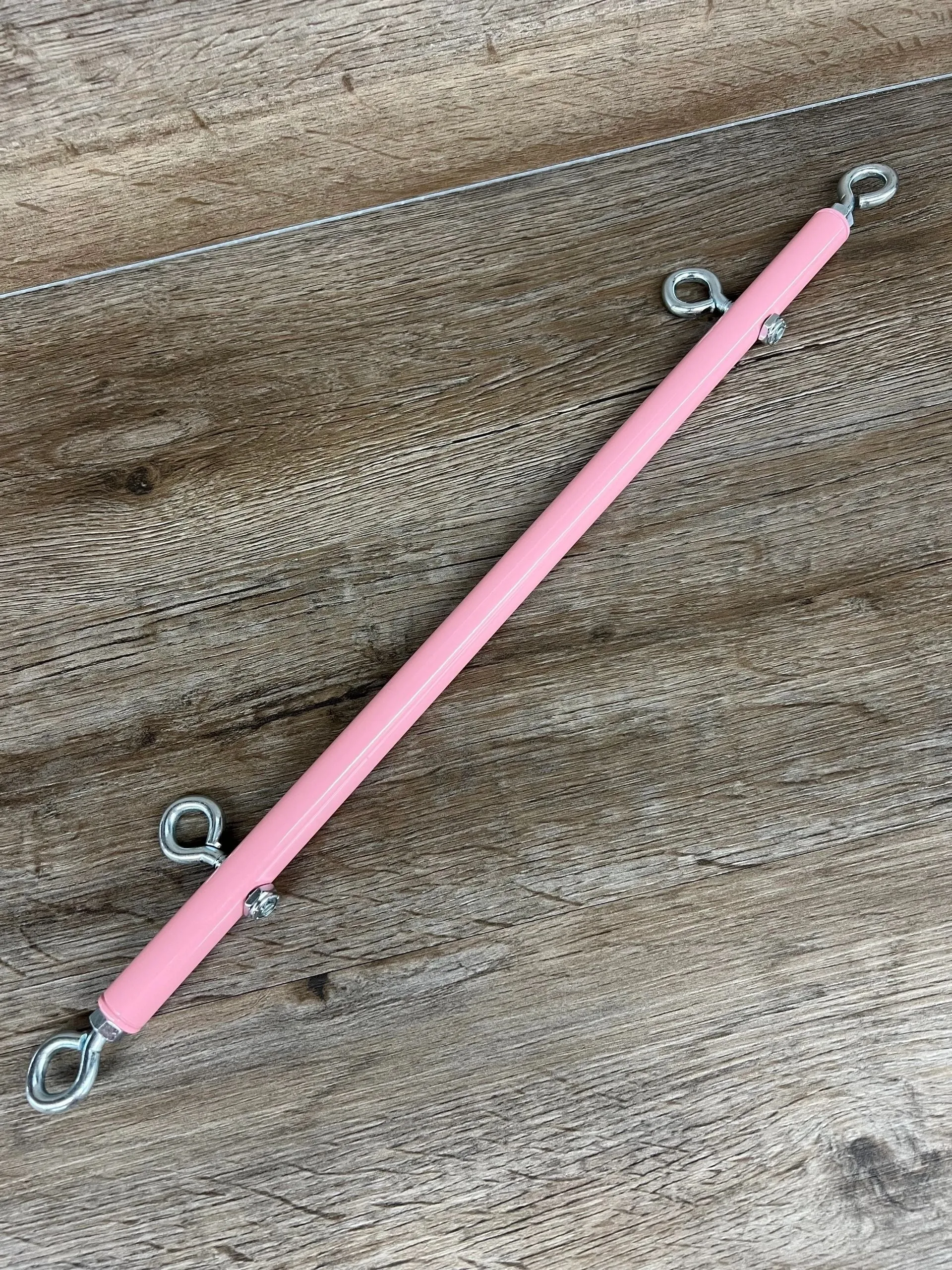 Wholesale Pretty in Pink Wrist, Ankle or Thigh Fixed Length Spreader Bar with Additional Attachment Point Eye Loops