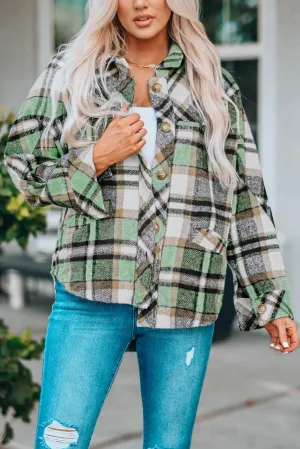 Womens Casual Plaid Shacket Jacket Coat Winter Loose Oversize Shirts