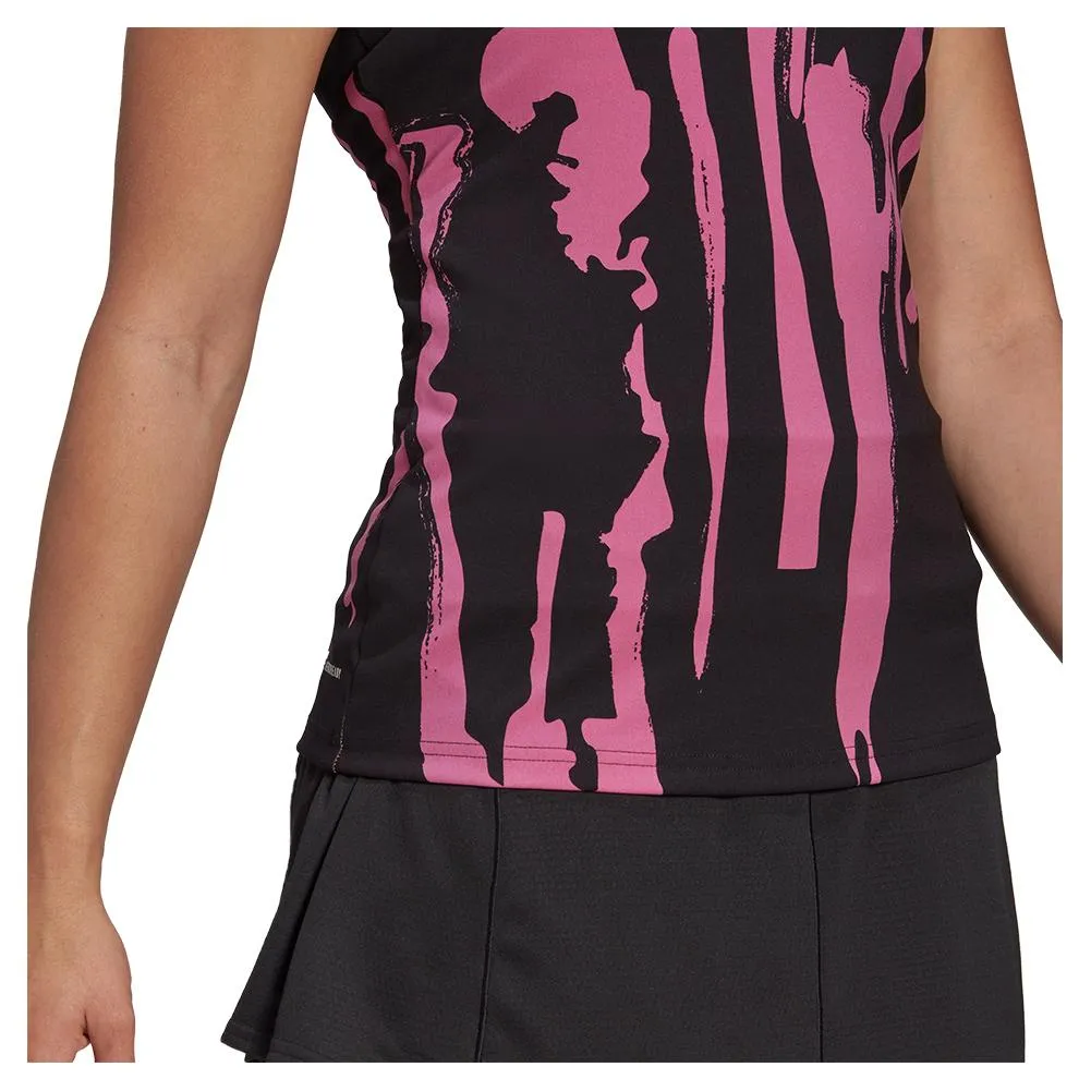 Women's New York Y-Back Tennis Tank Black and Semi Pulse Lilac