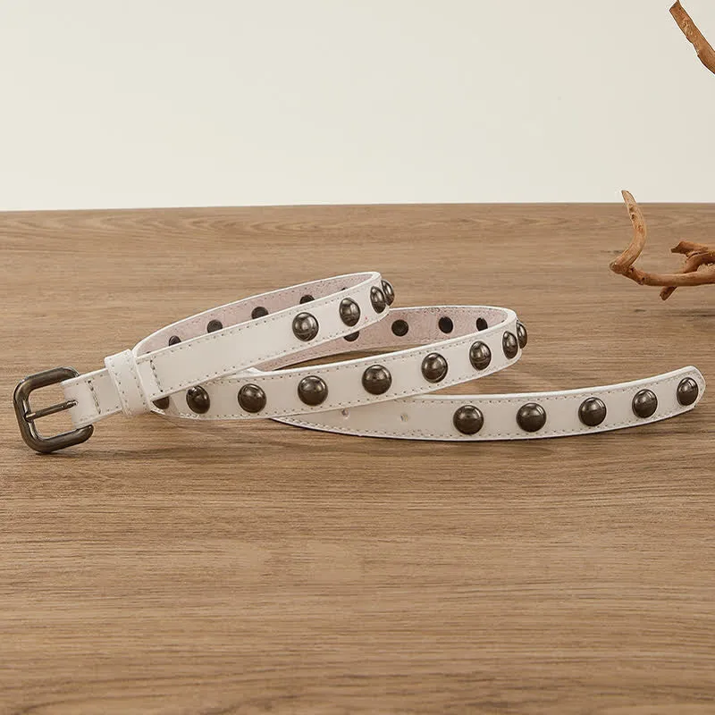 Women's Punk Rock Round Studded Leather Belt