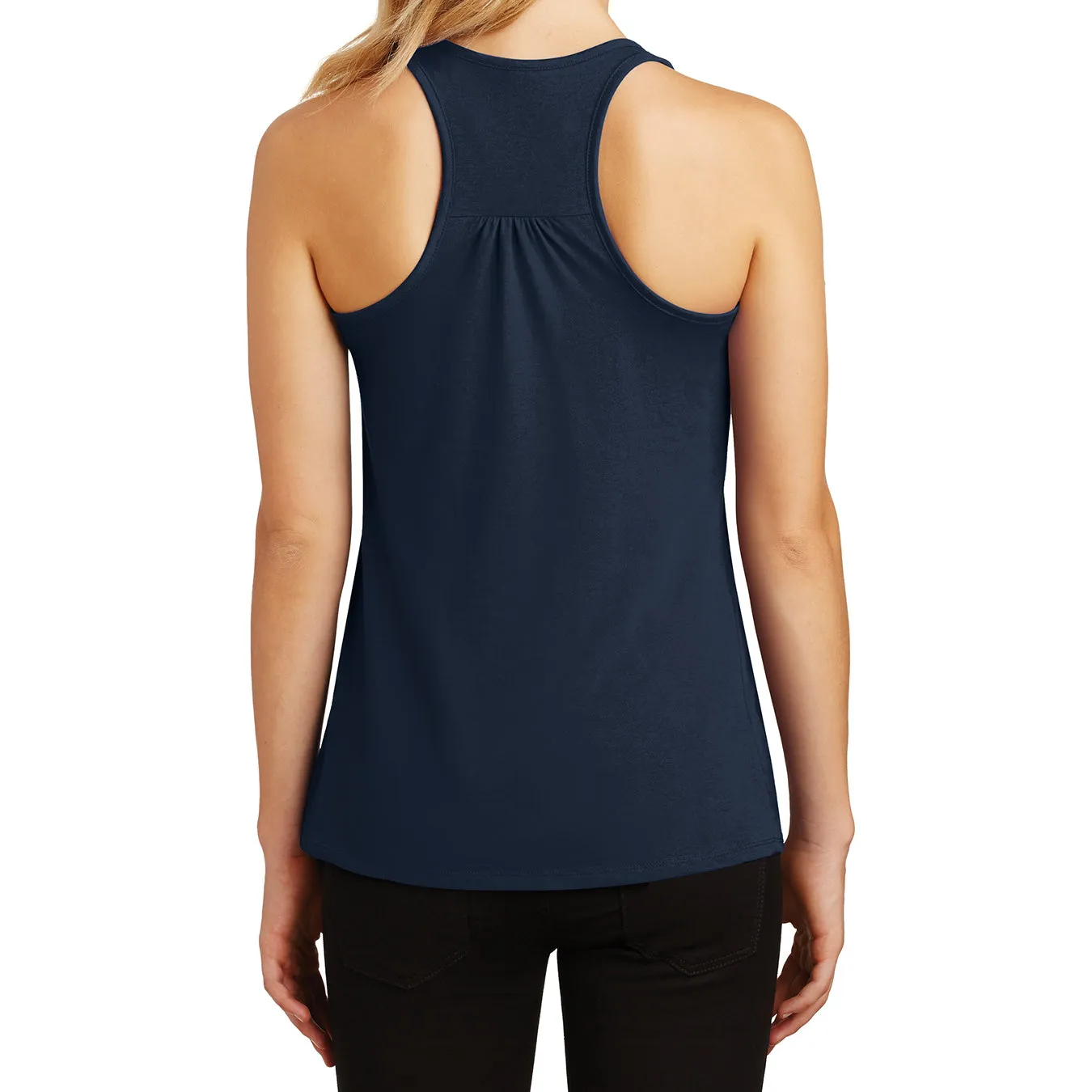 Womens Solid Gathered Racerback Tank