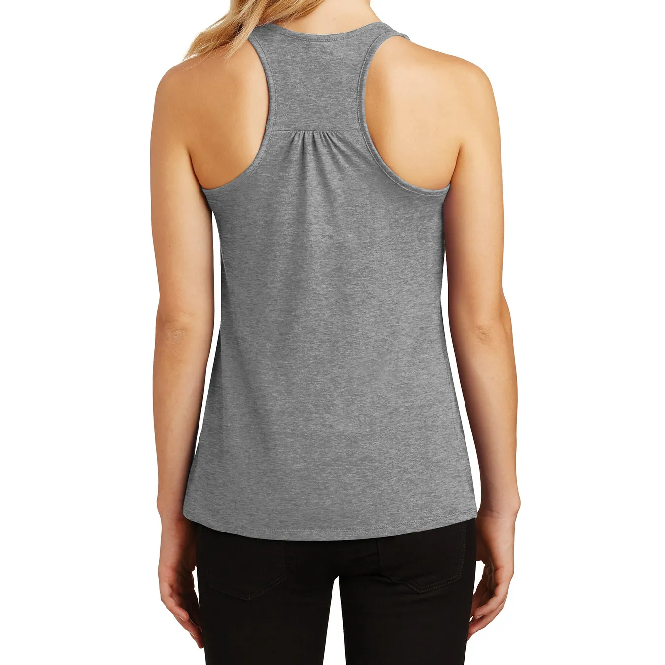 Womens Solid Gathered Racerback Tank