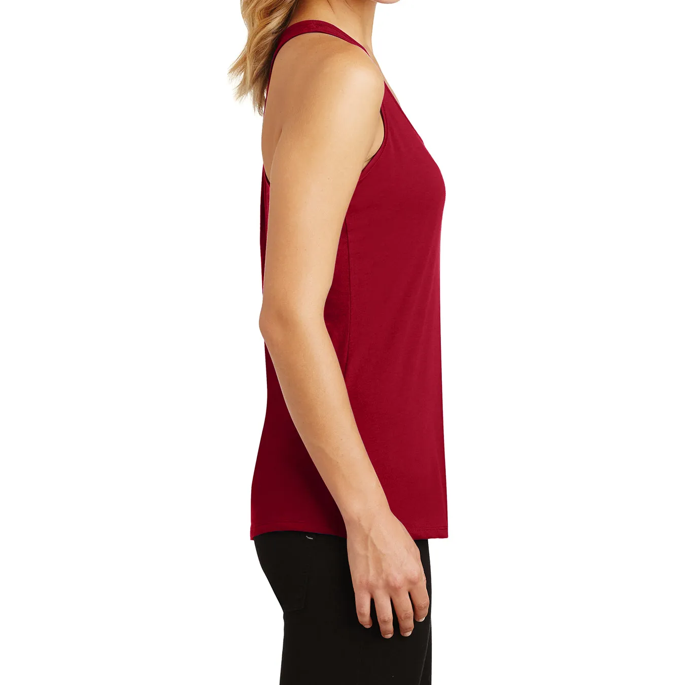 Womens Solid Gathered Racerback Tank