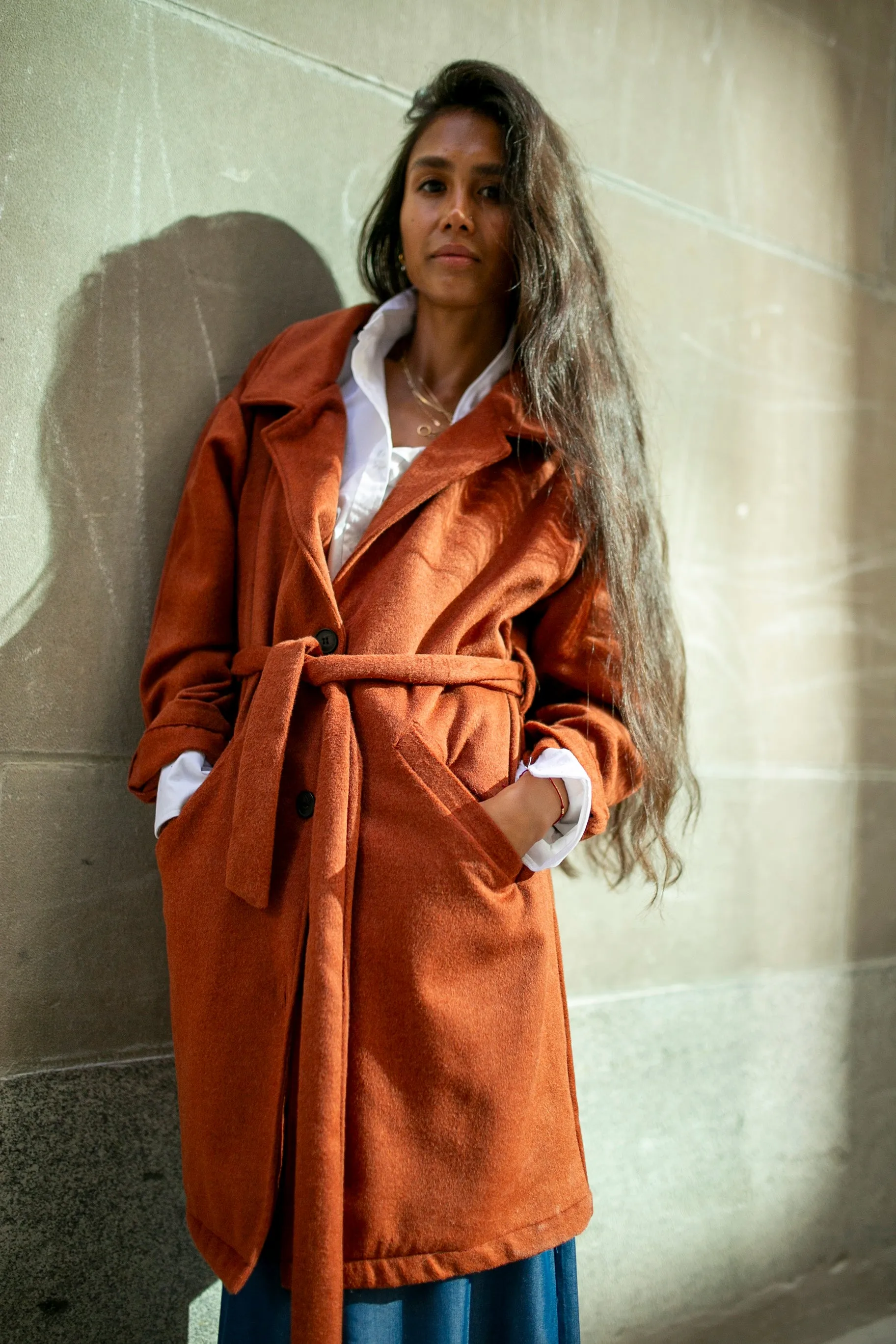 Wool trench coat