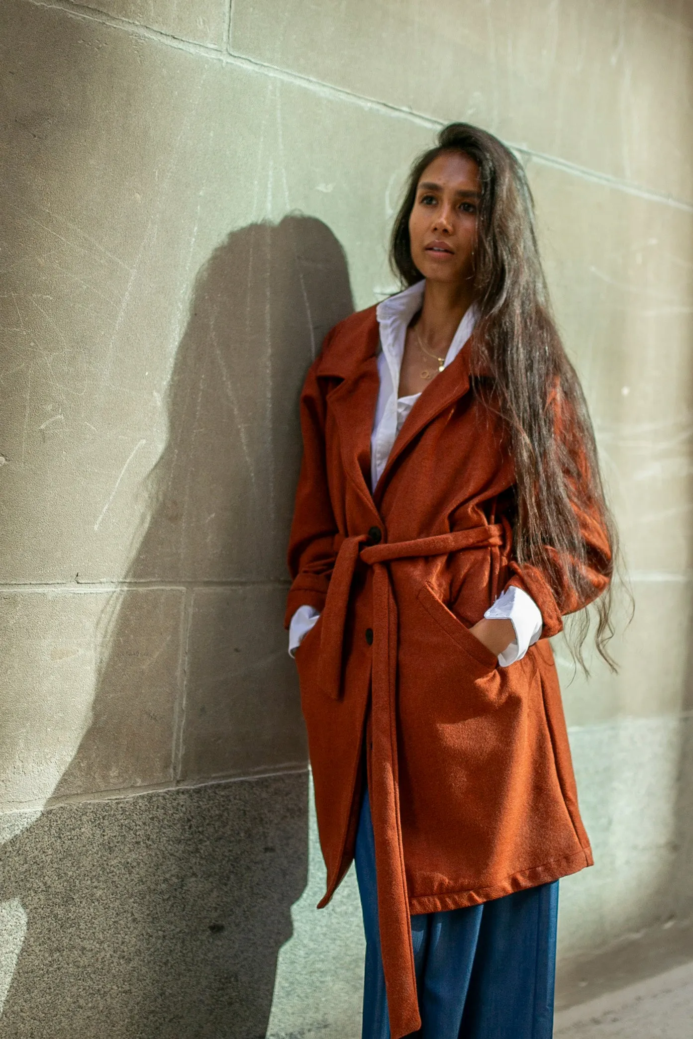 Wool trench coat