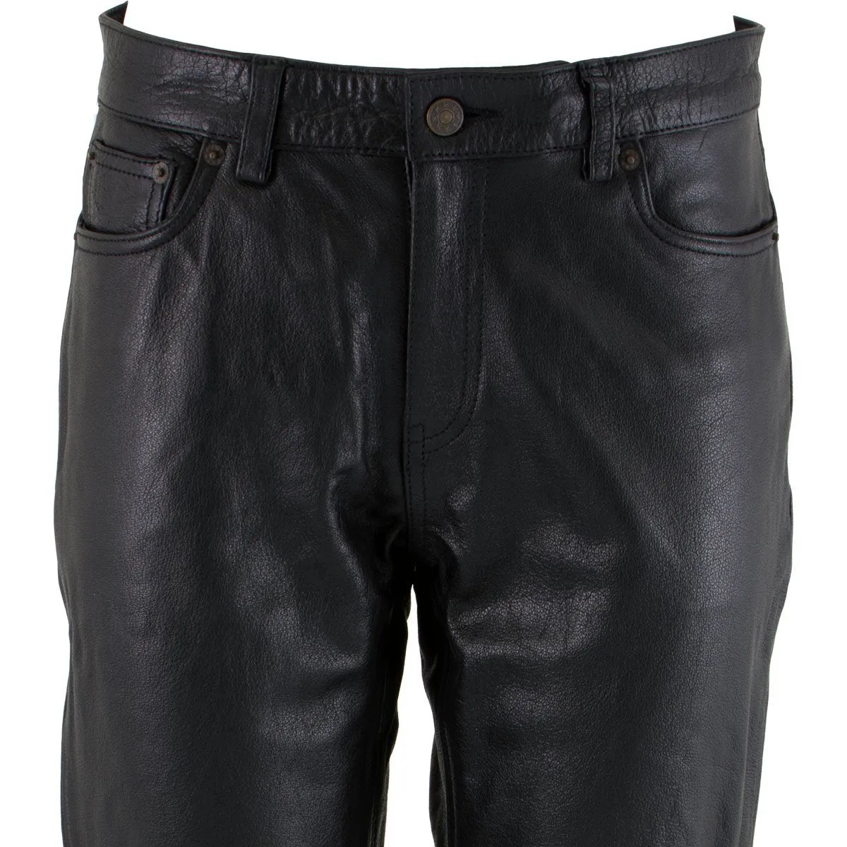 Xelement XS679 Women's 'Nubile' Classic Black Buffalo Leather Motorcycle Rider/Fashion Pants